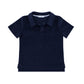 navy french terry polo shirt